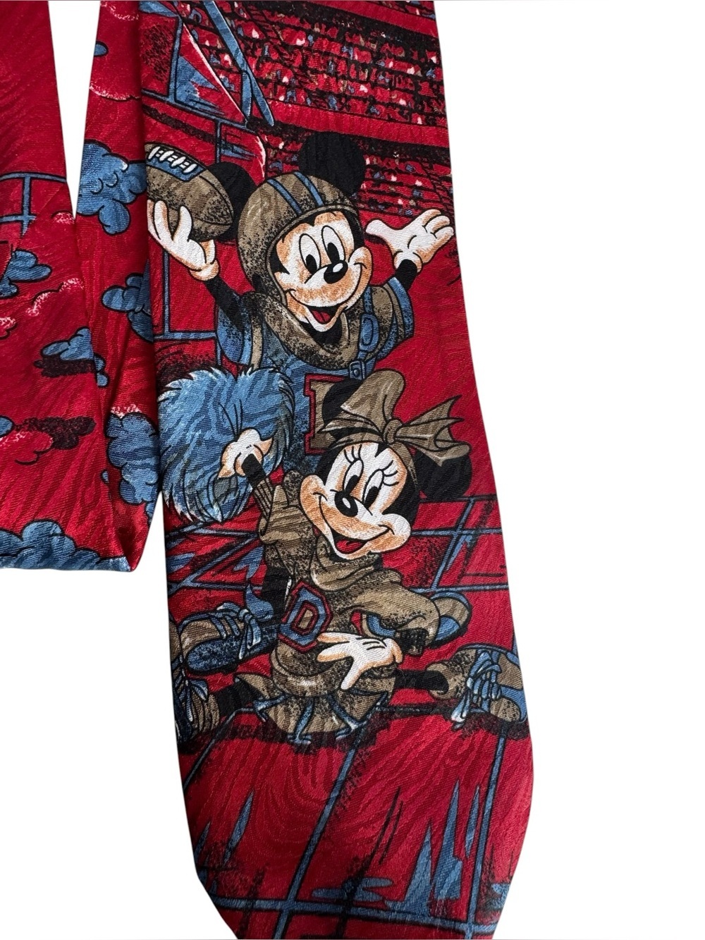 Disney Football Mickey Minne Mouse Tie Necktie Red Gift Office Party Personality